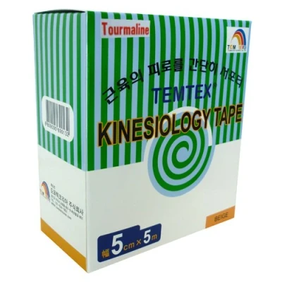 Imagen de Temtex Tourmaline Kinesiology Tape 5x5 6 uds, Talla 5 cm x m, Color Beige