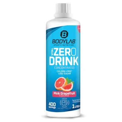 Imagen de Bodylab24 Vital Zero Drink Concentrated Pomelo Rosa 1000ml, bebida concentrada sin azúcar, jarabe zero, con vitaminas y l carnitina, deportiva pocas calorías