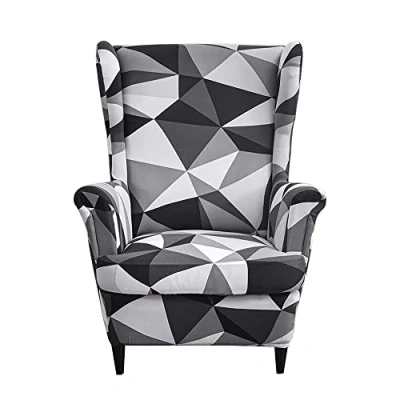Imagen de CHNSHOME Fundas de Sillón orejero elástica 1 Plaza Funda para sillas Orejas 2 Piezas Cubre con Respaldo alas
