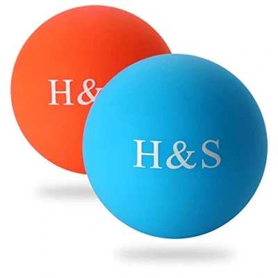 Imagen de H&amp;S Pelota de Masaje para Doble Liberacion Miofascial 2uds Set Bolas Lacrosse Firmemente Densas Terapia Muscular