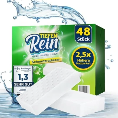 Imagen de Borrador de suciedad (48 unidades) Nuevo: esponja borrar con una durabilidad 2,5 veces mayor extra duradera Magic Eraser elimina la en paredes, zapatos,