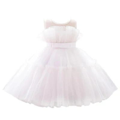 Imagen de Lito Angels Vestido de Dama Honor Boda Fiesta Elegante para Bebe Niñas Talla 12 24 Meses, Blanco (Número Etiqueta 80)
