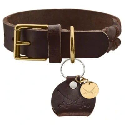 Imagen de HUNTER Sansibar Solid Collar para Perro de Piel Resistente y Antideslizante, Trenzado, Talla 40 (S), Color marrón Oscuro