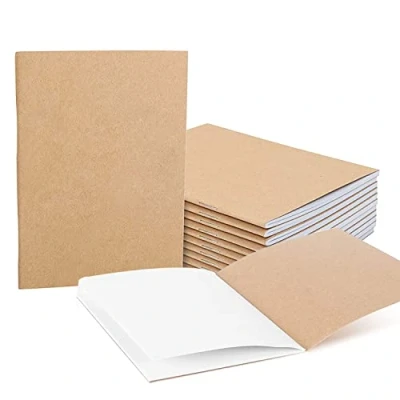 Imagen de TSKDKIT A6 Cuaderno de Kraft Blanda, Pack 12 Cuadernos con 48 Páginas/ 24 Hojas, Libreta Pequeña Notas en Blanco para Despacho Diario Escritura la Escuela Chicos Chicas y Maestros