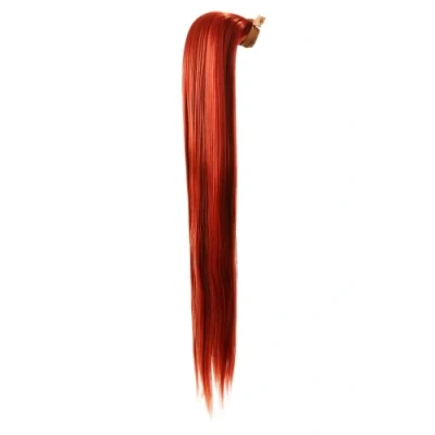 Imagen de Prettyland no electrostática 60 cm pelo largo extensión de cabello, Peluca Cola Caballo Recto con Clip in Rojo árboles en naranja R02.