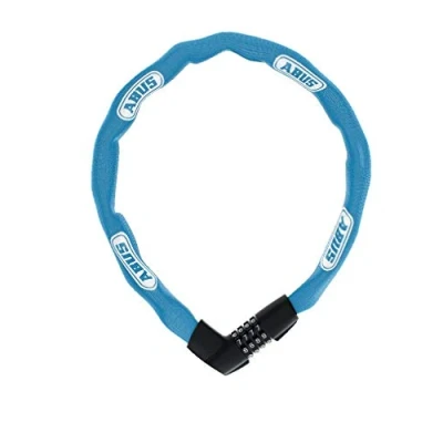 Imagen de ABUS cerradura de cadena Tresor 1385 combinación acero templado cuadrada 7 mm grosor nivel seguridad 85 cm azul
