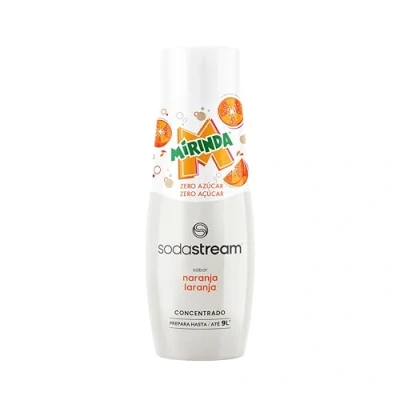 Imagen de SodaStream Concentrado de Refresco Sabor Mirinda Zero, Sin Azúcar, Prepara hasta 9L Bebida, Apto para Todas las Máquinas Gasificadoras Agua 440 ml