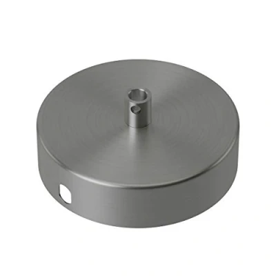 Imagen de Calex 940016 Floron nickel mate con un agujero central para cable. 100x100x25mm. Include kit de montaje techo.