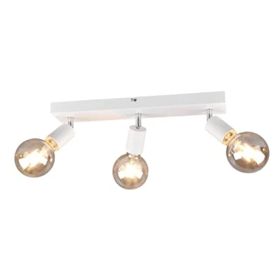 Imagen de Reality Leuchten Vannes R80183031 Lámpara de techo (metal, 3 bombillas E27), color blanco mate