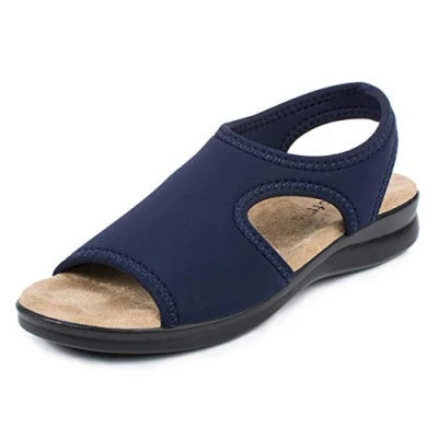 Imagen de Aerosoft Sandales stretch 05 pour femme, extra légères et élastiques (azul, 39)