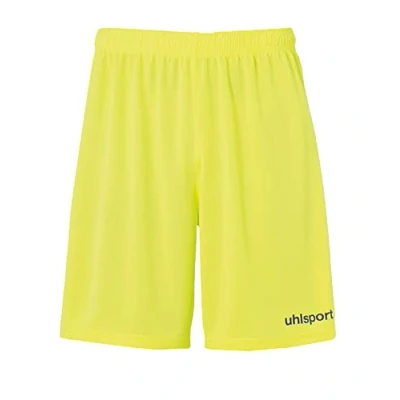 Imagen de Uhlsport Center Basic Shorts Without Slip De Juego, Hombre, Amarillo Fluor/Negro, 152