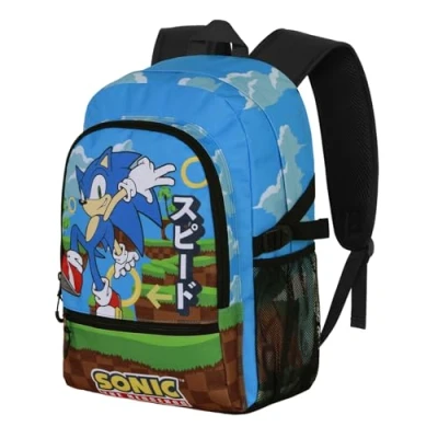 Imagen de Karactermania THE Hedgehog Mochila escolar para niños, Talla: One Size, Sonic multicolour
