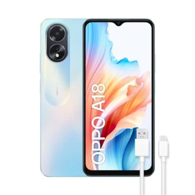 Imagen de OPPO A18 Smartphone Libre, 4GB+128GB, Pantalla HD+LCD 6.6&quot;, Cámara 8+2+5MP, Android, Batería 5000mAh, Carga 10W Azul