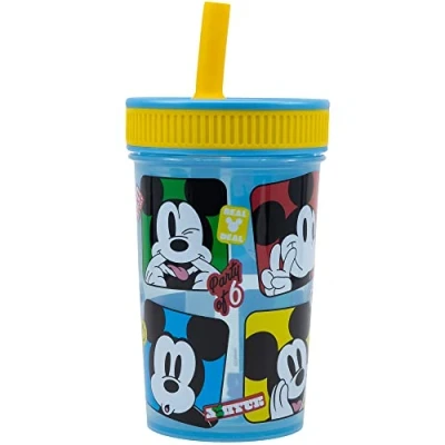 Imagen de Stor Vaso Infantil Reutilizable con Pajita de Silicona 465 ml Mickey Mouse