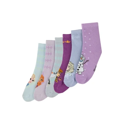 Imagen de Disney Frozen ANNA ELSA 6 PAAR Calcetines para niños, Talla: 27 30, Mehrfarbig
