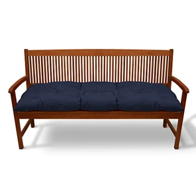 Imagen de Beautissu Cojines para Bancos Flair BK 150x50 cm Cómodo Acolchado Banco de jardín/Columpio Hollywood Azul Marino más Colores y tamaños a Elegir