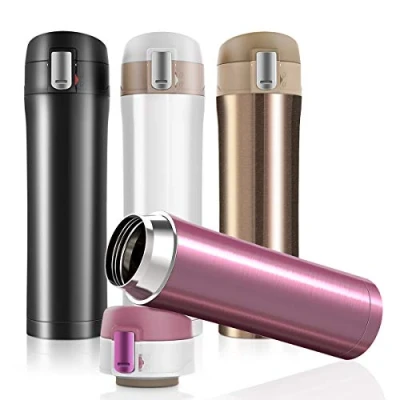 Imagen de JUMKEET Double Walled Vacuum Flask Thermo,Stainless Steel Insulated Water Bottle for Hot and Cold Drinks Travel Coffee Mug, Sports