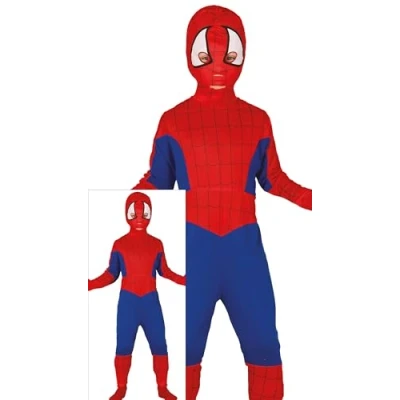 Imagen de FIESTAS GUIRCA Disfraz Spider Boy Infantil (5 6 años) Capucha y Mono para Niños Disfraces de Superhéroes Villanos Fiestas, Carnaval Halloween Ideal Chicos Rojo Azul