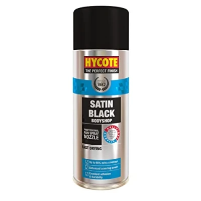 Imagen de Hycote Bodyshop Pintura en Aerosol de Secado rápido para Coches, Negro Satinado, 400 ml