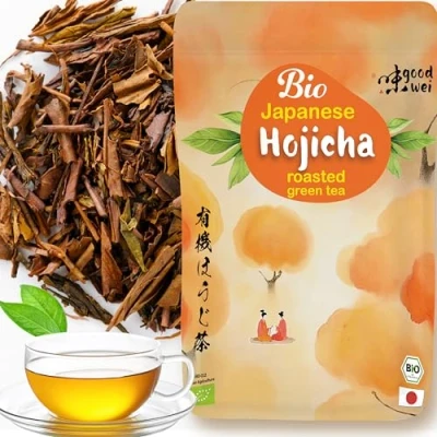 Imagen de Té Hojicha BIO verde tostado japonés Houjicha orgánico, 120g, Natural y Puro