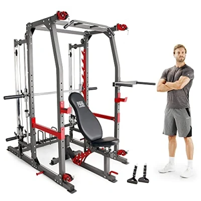 Imagen de Marcy SM 4903 Smith Machine y Power Rack con Cruce de Poleas Banco
