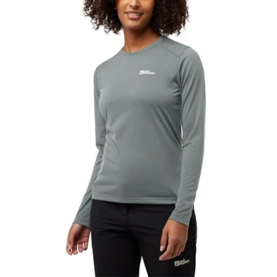 Imagen de Jack Wolfskin VONNAN LS T W, Camiseta Mujer, Slate Green,
