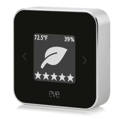 Imagen de Eve Habitación Sensor de calidad del aire interior para controlar la (COV), temperatura y humedad, tecnología Apple HomeKit, Bluetooth, hilo