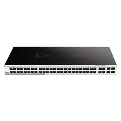 Imagen de D Link DGS 1210 48/E Switch 48 Puertos Gigabit y 4 SFP Combo 100/1000 Mbps, Altura 1U, VLAN automática para Video vigilancia telefonía IP Solo Cable de alimentación la UE