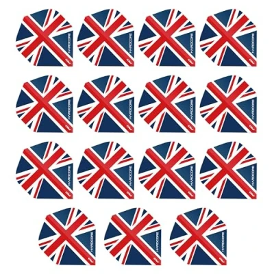 Imagen de RED DRAGON Hardcore XT Union Jack Plumas de Dardos Estándar Extra Gruesos 5 Juegos por Paquete (15 vuelos en Total)