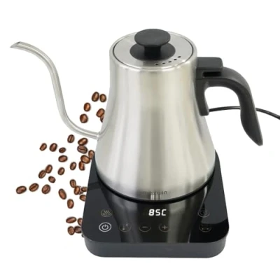 Imagen de MAXWIN Hervidor de Agua con Temperatura Regulable 1 Litro,con Hervido Rápido y Hold Temp,Acero Inoxidable,Pico Cuello Cisne Cafetera,Pour Over Kettle &amp; Coffee(AS 93B)