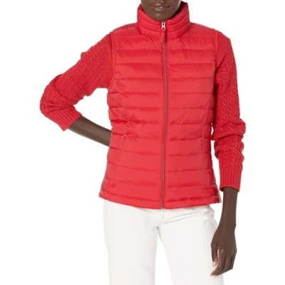 Imagen de Amazon Essentials Chaleco Plumífero Plegable y Ligero, Resistente al Agua Mujer, Rojo, S
