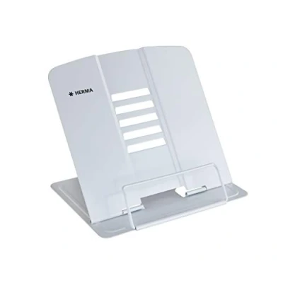 Imagen de HERMA Soporte de libros Blanco (19.8 x 22.2 3.3 cm Folded), ajustable y antideslizante para la cocina, escuela oficina, tabletas