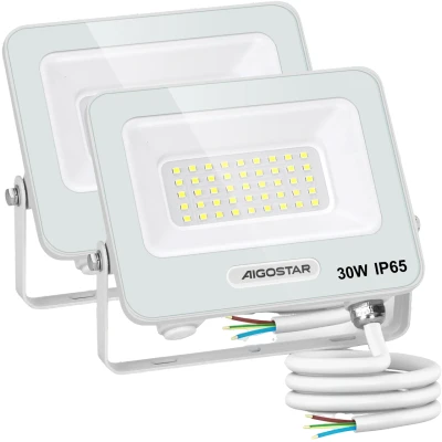 Imagen de Aigostar Foco led Exterior 30w, 2450LM Proyector LED, IP65 Impermeable Luz de Seguridad, blanca 6500K Luces exterior, Para Jardín, Patio, Garaje, Paquete 2