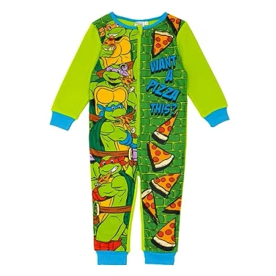 Imagen de Teenage Mutant Ninja Turtles Kids Green &amp; Blue Character Onesie Sumérgete en Aventuras con Este Disfraz de TMNT Jugar, Dormir y Noches acogedoras Traje Todo uno