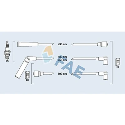 Imagen de FAE 83561 Juego de Cables Encendido DAEWOO: Matiz I Hatchback, Tico CHEVROLET: