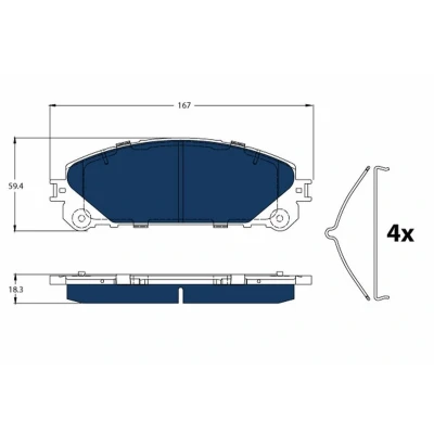 Imagen de TRW GDB3484BTE Juego de pastillas freno no preparado para indicador desgaste con accesorios TOYOTA: RAV4 IV SUV, LEXUS: NX
