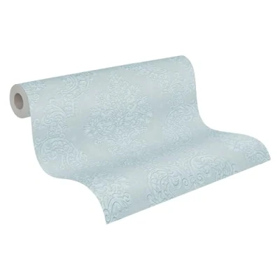 Imagen de A.S. Création Ornament 397653 Papel pintado no tejido para salón y pasillo, 10,05 x 0,53 m, color gris plateado
