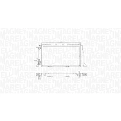 Imagen de MAGNETI MARELLI 350213406000 Radiador, refrigeración del motor 600 304 42 Aletas unidas mecánicamente AUDI: Coupe B3, 90 80 B3