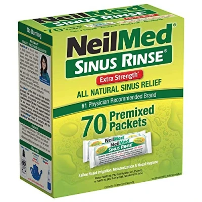Imagen de NeilMed&#039;s Sinus Rinse Extra Strength Pre Mixed Hypertonic Packets, 70 Count Boxes (Pack of 2)