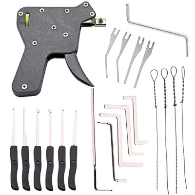Imagen de Loboo Idea Herramienta de cerrajería. Kit pistola para abrir cerraduras/candados y sacar llaves rotas, cerrajeros principiantes
