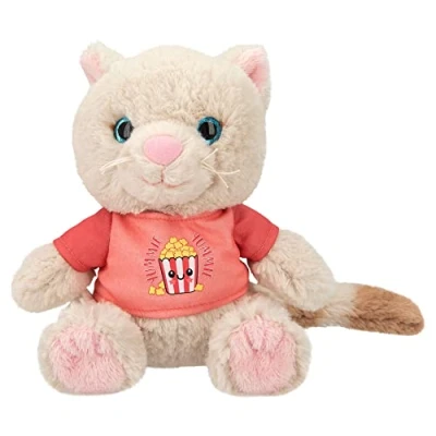 Imagen de Depesche 12358 TOPModel Cutie Star Gato de Peluche Ginger con Pelaje Supersuave, Aprox. 18 cm Altura Ojos botón Oscuros y Camiseta