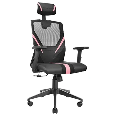 Imagen de Mars Gaming MGC ERGO Rosa, Silla Ergonómica, Malla Transpirable, Soporte Ajustable Cervical + Lumbar Reposabrazos