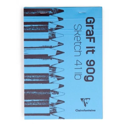 Imagen de Clairefontaine Ref 96629C Cuaderno de dibujo Graf&#039;It A7 (74 x 105 mm) en tamaño, papel 90 g/m², hojas microperforadas colores surtidos, 80 (paquete 1)