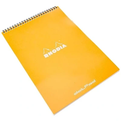 Imagen de RHODIA, 18503C, Libreta encuadernación espiral, A4, Interior: punteado, 80 Hojas, Papel Clairefontaine 80gr, Naranja