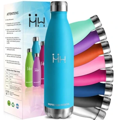 Imagen de HoneyHolly Botella Agua Acero Inoxidable, Termica 1000ml sin BPA, de Deportiva, Doble Pared al Vacío a Prueba Fugas, Cantimplora para Gimnasio
