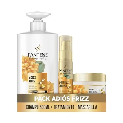 Imagen de Pantene Frizz Control Con Biotina Y Complejo De Keratina Champú 500ml + Mascarilla Pelo 300ml Serum Sin Aclarado 70ml