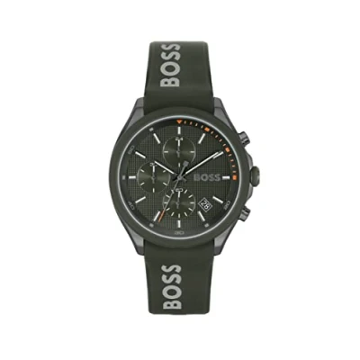 Imagen de BOSS Reloj Cronógrafo de Cuarzo para Hombre 44 mm Colección Velocity con Correa Silicona, Función Fecha, 3 Subesferas, Resistencia al Agua 5ATM
