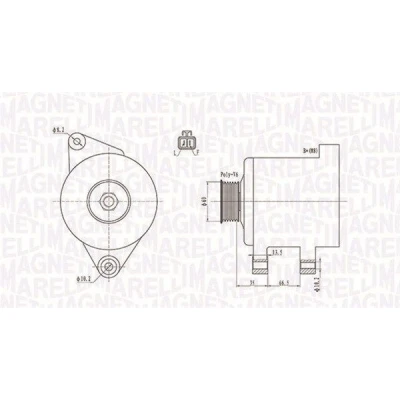 Imagen de MAGNETI MARELLI 063732017010 Alternador 12V 140A OPEL: Zafira B, Astra H Hatchback, Caravan