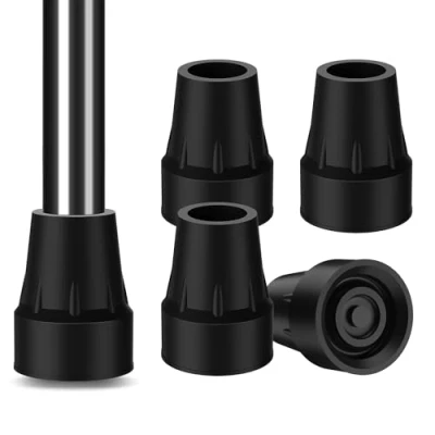 Imagen de supregear 4pz Puntas 22 mm para Bastón, Goma Reforzada, Antideslizantes, Fácil Instalación, Muletas y Bastones, Negro