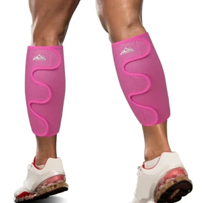 Imagen de supregear Soporte para Pantorrillas, Paquete de 2 Férula Espinilla Compresión Hombres Mujeres Envoltura Pantorrilla Ajustable Manga Hinchazón Muscular Entrenamiento Senderismo